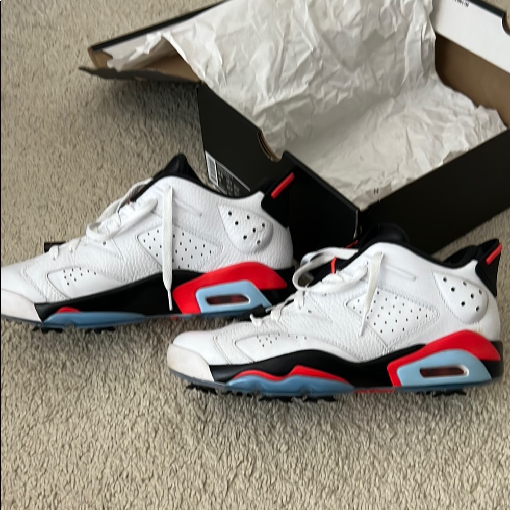 Nike White and Red Men's Sneakers